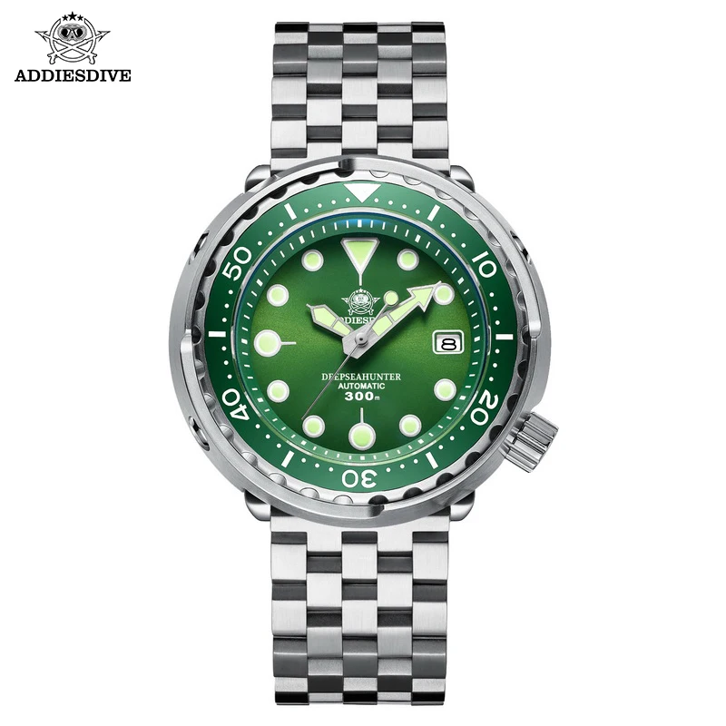 

ADDIESDIVE Tuna Watch 316L Stainless Steel Mechanical Automatic WristWatch Sapphire 300m Diving Luminous Sport Men's Watch