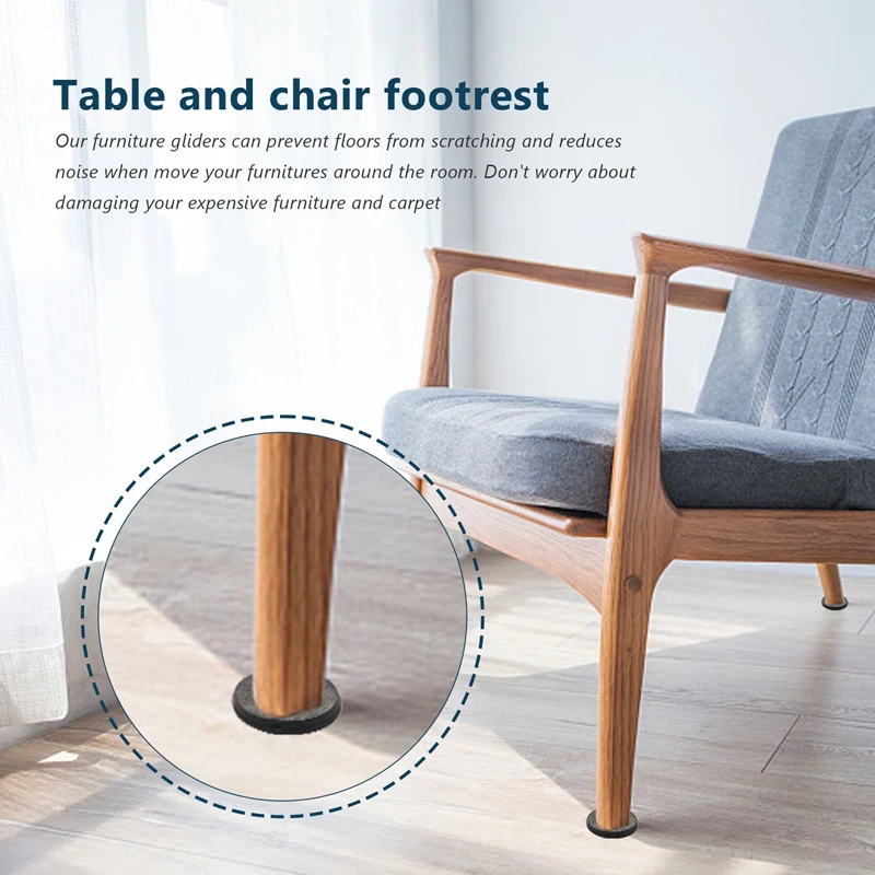 48Pcs Furniture Gliders PTFE Easy Moving Sliders with Screw Floor Protector for Tiled Hardwood Floors(25Mm Round)