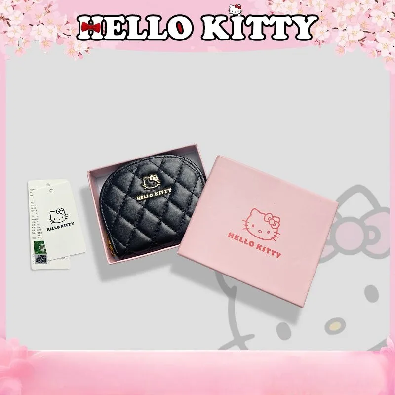 

MINISO Bag Hello Kitty Anime Peripheral PU Delicate Personality Organ Zipper Card Bag Fashion Cute Outdoors Convenient Senior