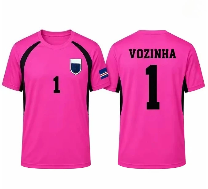 Cape Verde No.1 Goalkeeper Football T-Shirt Breathable Quick Drying for Men and Women Suitable for Match Training 3D Printing