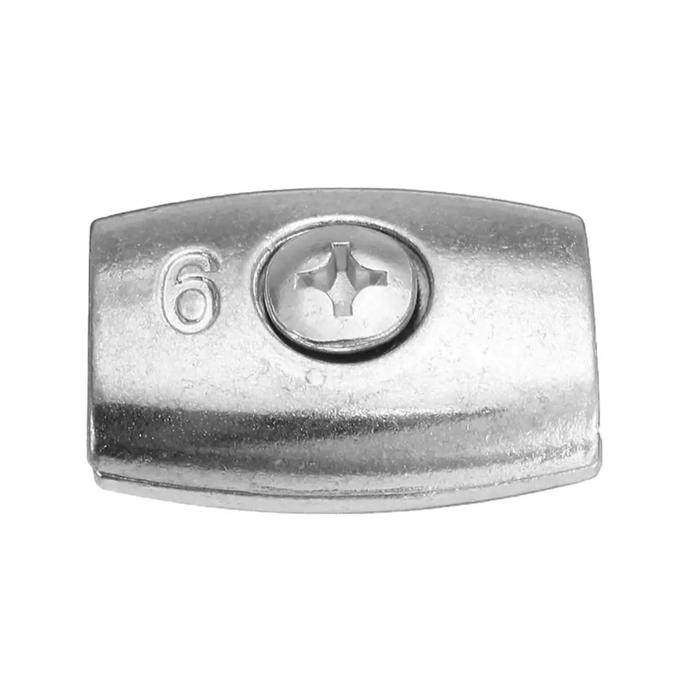 1Pc 2/3/4/6/8mm Double Hole Wire Rope Grip Cable Clamp Thread Simplex Clamp Zinc Alloy Silver Cable Clip Applications Tool