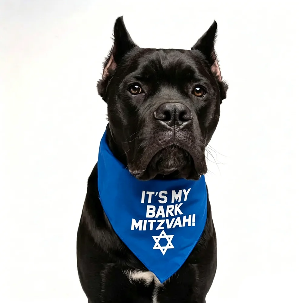 It's My Bark Mitzvah! Celebration Triangle Dog Bandana Purrfect Gift for Fur Family Member Pet Birthday Party Cute Decoration