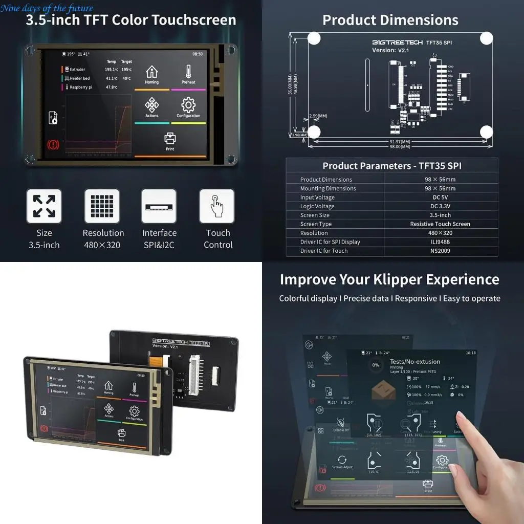 

Модернизированный TFT35 v2.1 TFT ЖК -дисплей 320x480 для Ender 3 CR10 -аксессуары для контроллера принтера ЖК -экран E65A