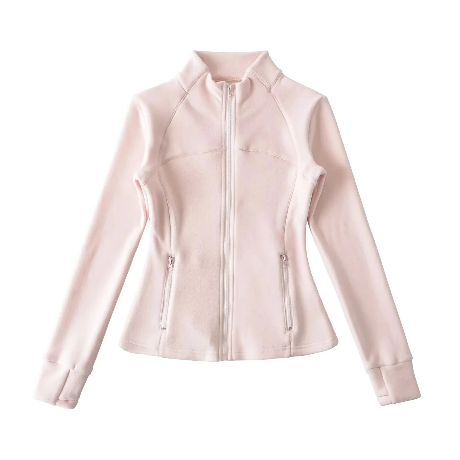 Sudadera con capucha forrada de Fce para mujer, ropa interior ajustada con cuello levantado, abrigo ortopé cálido con cremallera para otoño e invierno