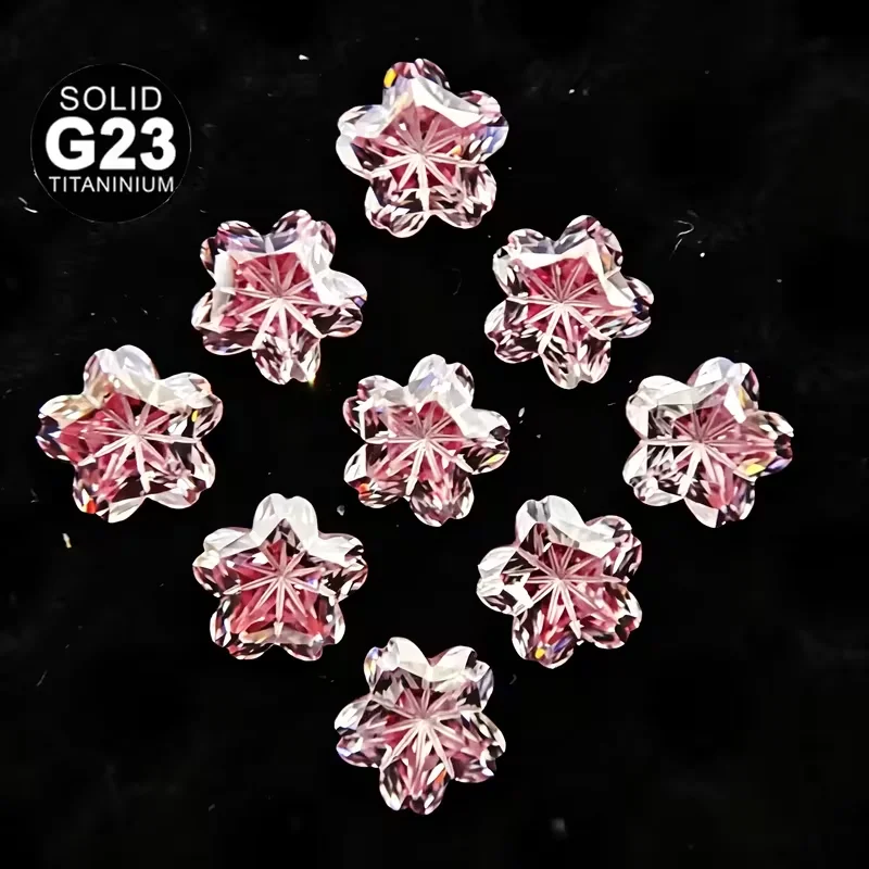 1 Piece of Hypoallergenic G23 Titanium Gradient Cherry Blossom Ear Cartilage Screw-On Earring, Ear Stud for Healing Ear Holes, Sparkling Ear Accessory, No Need to Remove, Sweet Women's Accessory, Suitable for Spring and Summer Outings, Daily Wear