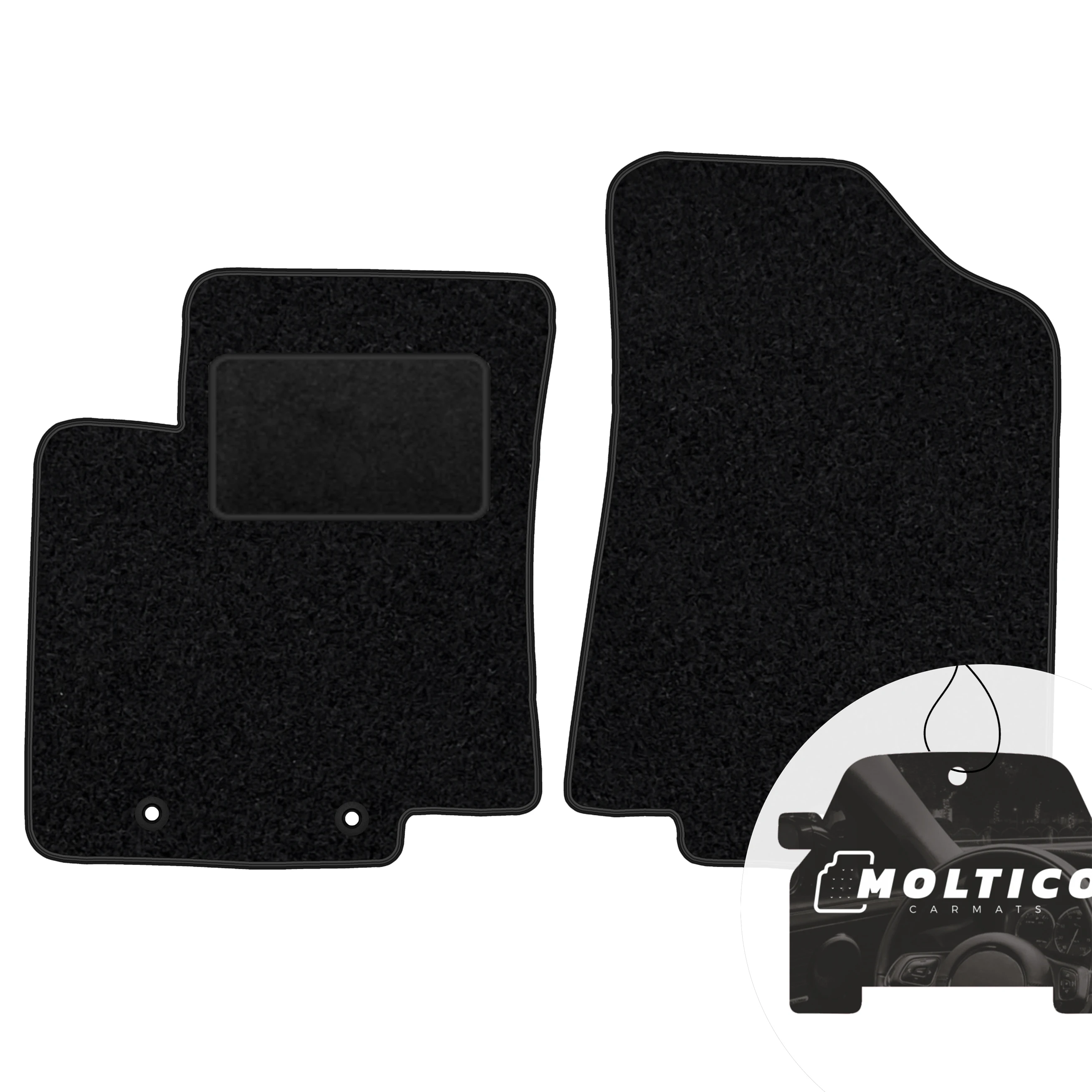Velour vloerkleden vooraan, zwart, HM-compatibel voor: Kia Rio III 2011-2017