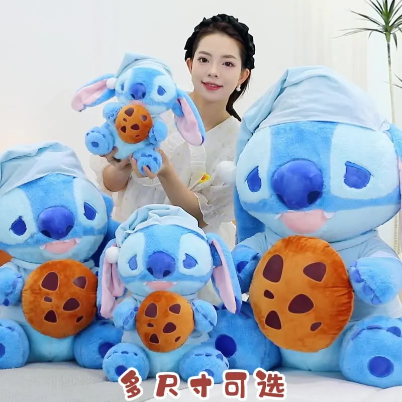 

30/45/60/80cm Lilo & Stitch Anime Plush Doll Toy Pajamas Cookies Stitch Doll Sofa Pillow Learning Ornaments Holiday Gifts
