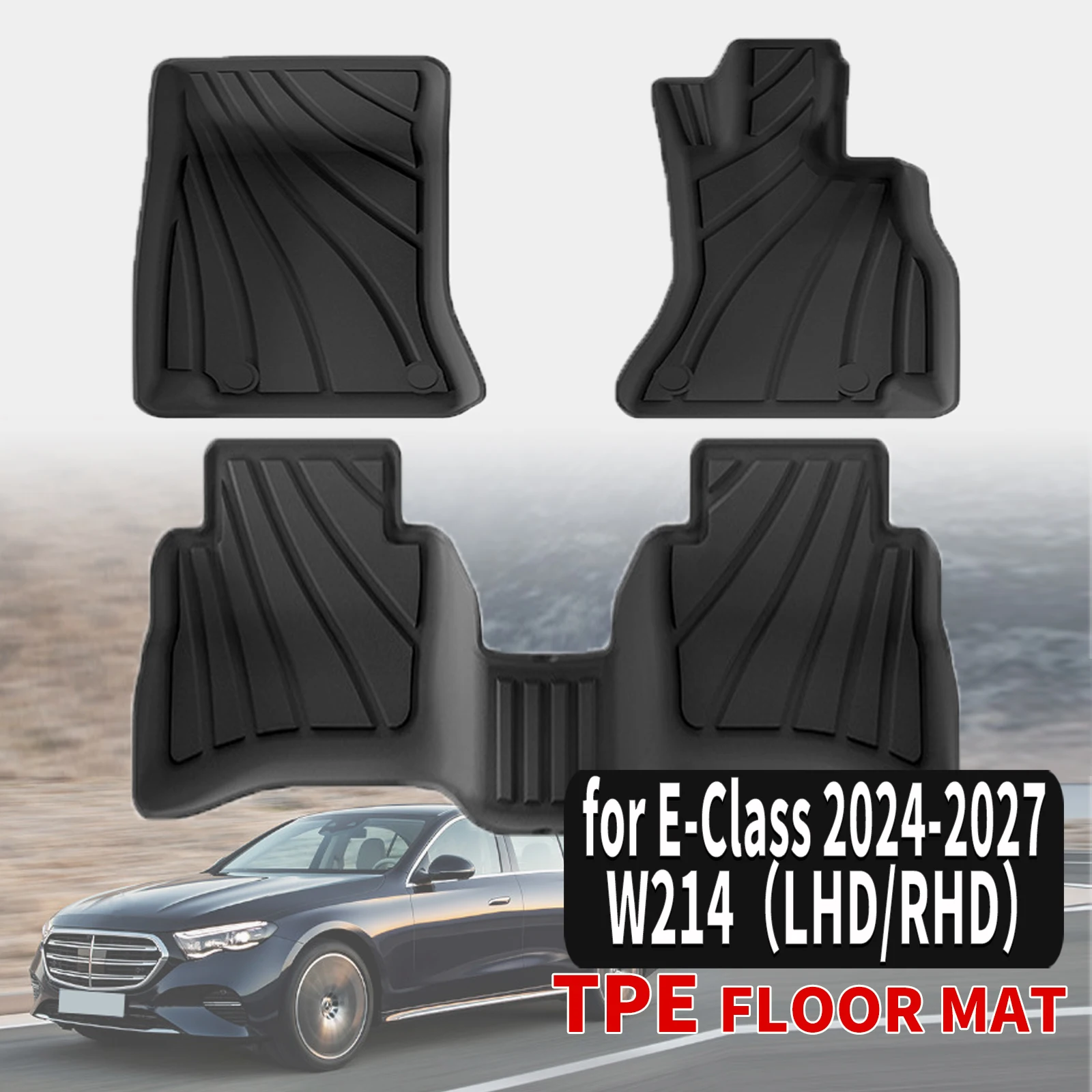 

for Mercedes-Benz E-Class W214 2024-2027 3D Maxpider Style TPE Floor Mats Full Coverage Heavy Duty All Weather Accessories