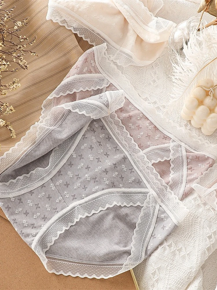5PCS/Set Women Underwear Cotton Panty Sexy Panties Female Underpants Girls Briefs Lace Intimates Women Lingerie Lingerie Femme