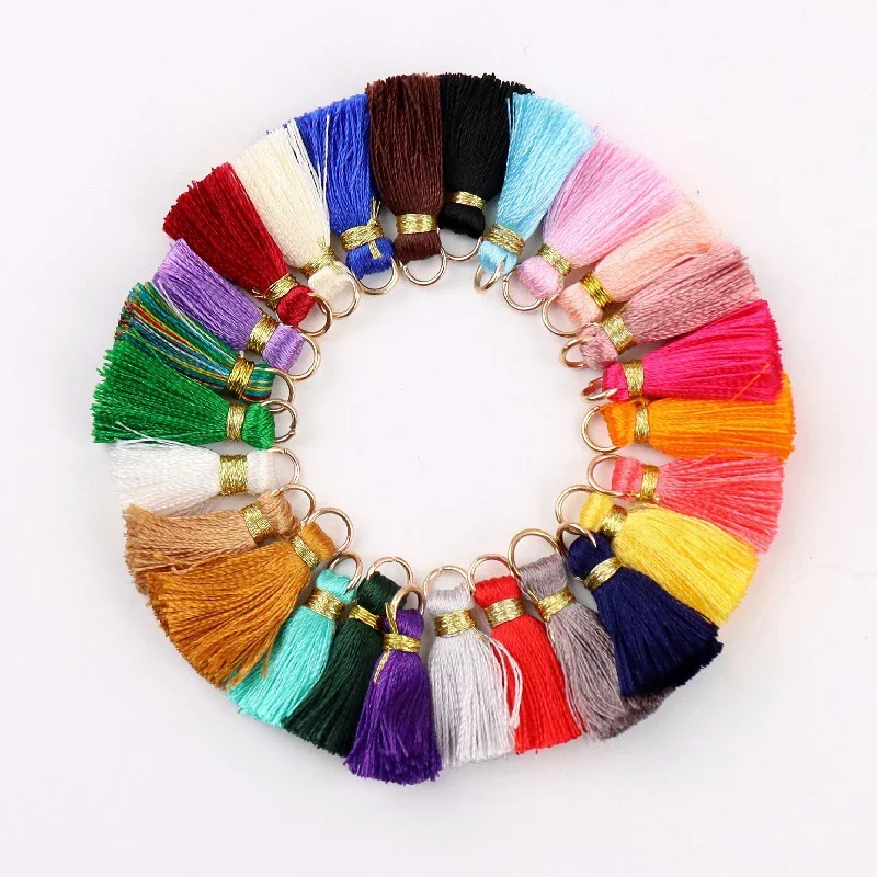 10PCS 2cm Colorful Tassel Charms Pendant DIY Jewelry Making Jewelry Accessories Handmade Loose Tassels for Sewing Keychain