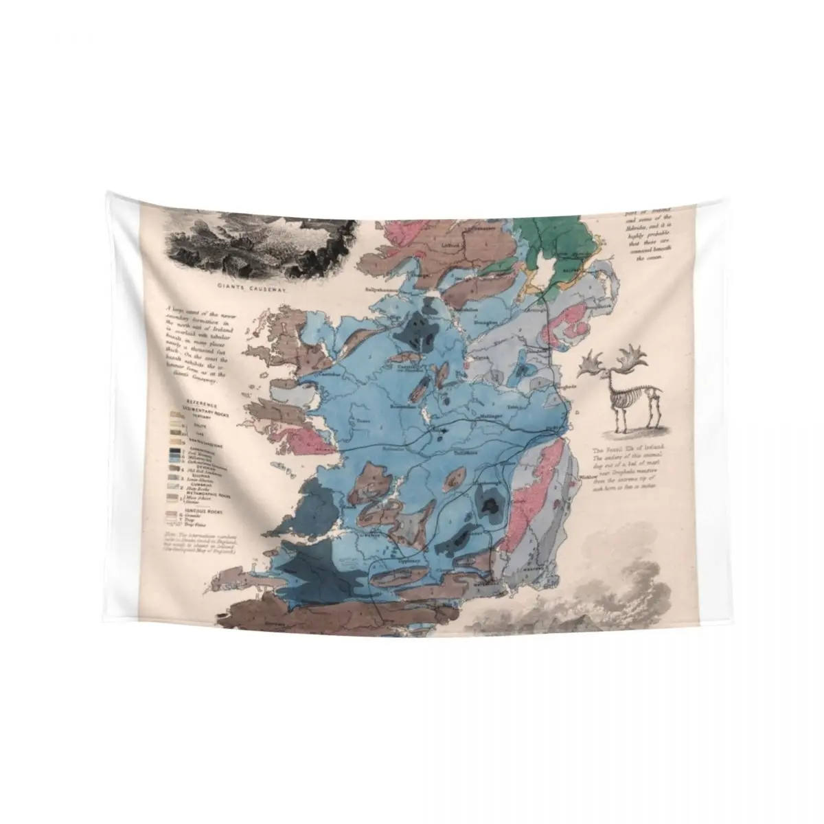 

Ireland Vintage Map 1850 Tapestry Room Decoration Accessories Room Aesthetic Decor Aesthetic Decoration Tapestry