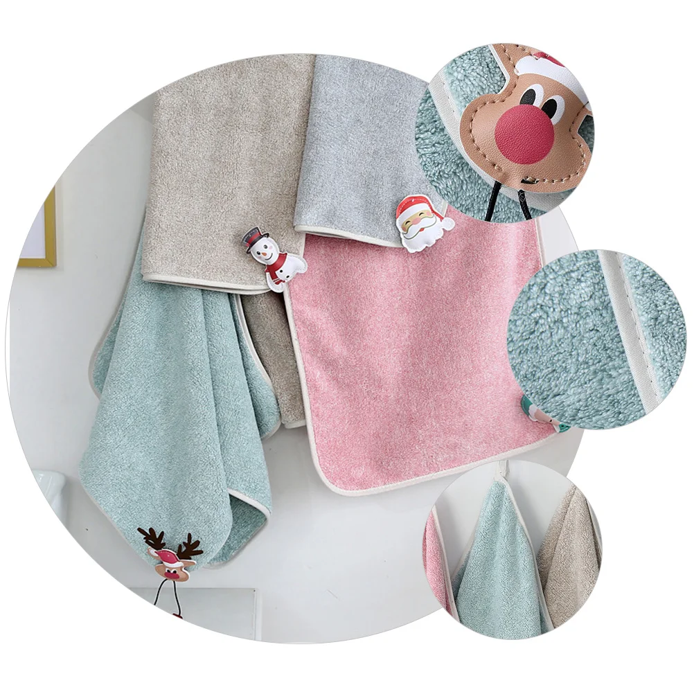 

1Pcs Christmas Water Absorption Towel Soft Xmas Face Washcloth Decorative Holiday Table Towel Party Favor Christmas Towels