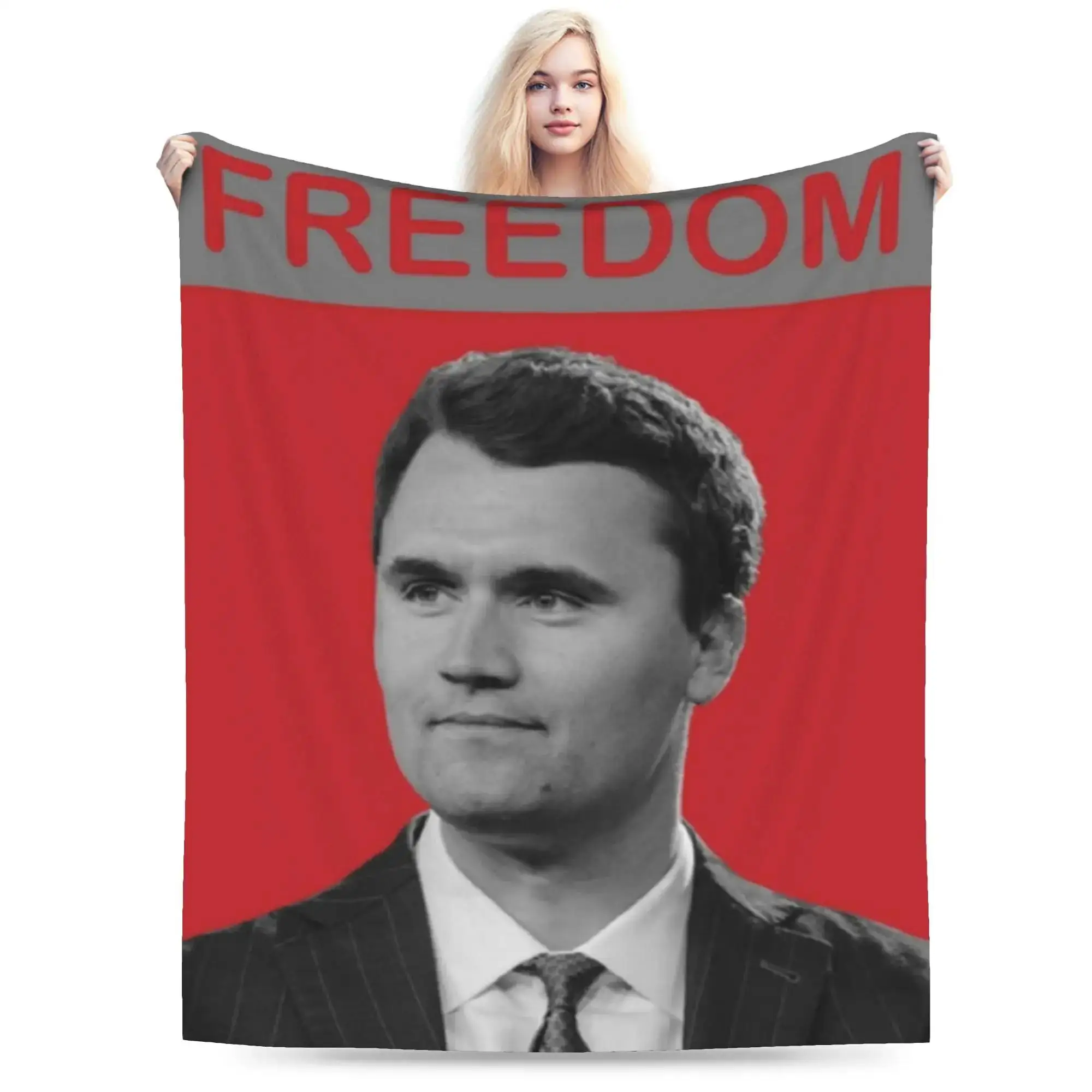 

Плюшевое одеяло JUSTICE FOR Charlie Kirk, мягкое фланелевое покрывало для дивана, кресла, кровати, теплое, качественное, на заказ