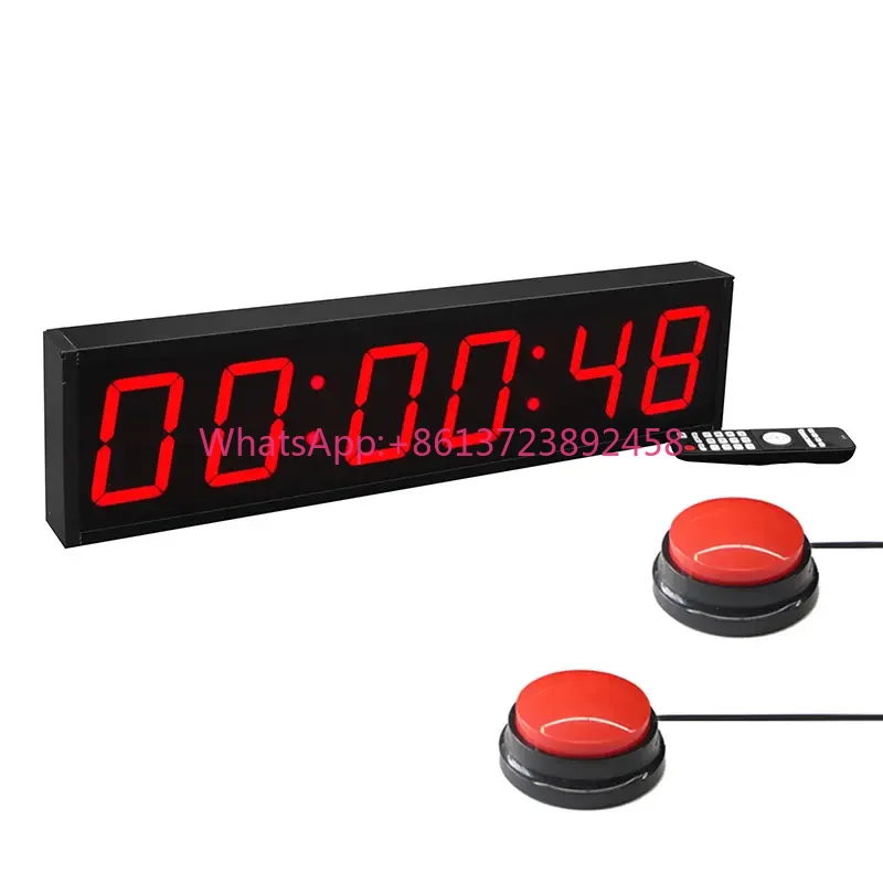Large 10 Inch Red Digital LED Wall Clock With Temperature Display Outdoor Waterproof Pool Tool & Accessory