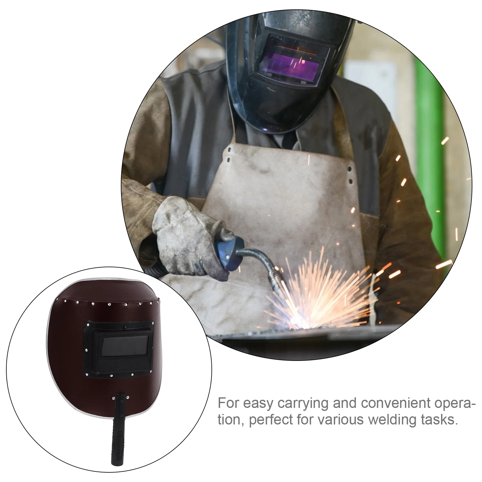 

Portable Welding Mask Crafted from Vulcanized Fibre Paper Wood Durable Protection Welding Cutting Grinding Tasks Comfortable
