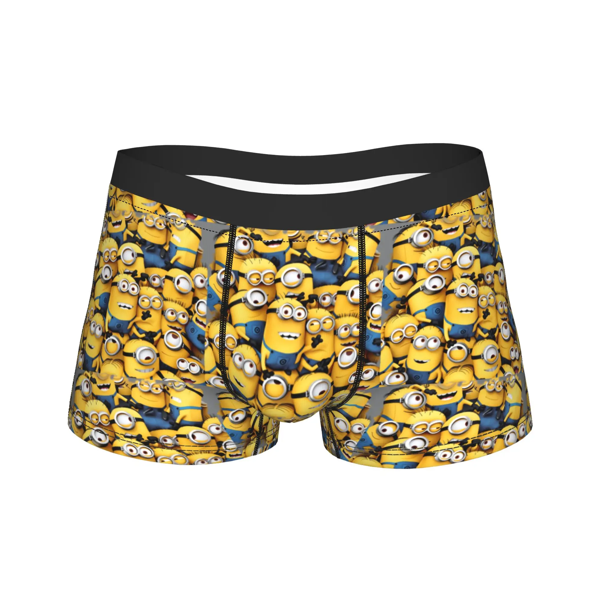 M-Minions  Underwear  Men's Underpants Pattern Comfortable Trunk High Quality Boxer Brief Plus Size