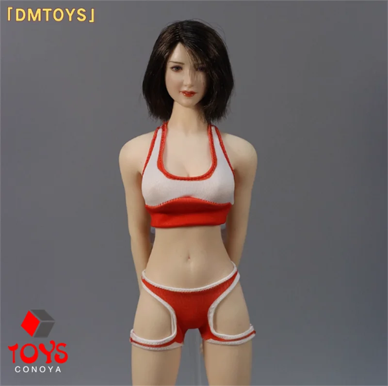 DMTOYS-Ensemble maillot de bain bikini, échelle 1/6, vêtements rouge/bleu, modèle adapté 12 "TBL42, femme soldat, figurine d'action, poupées corporelles