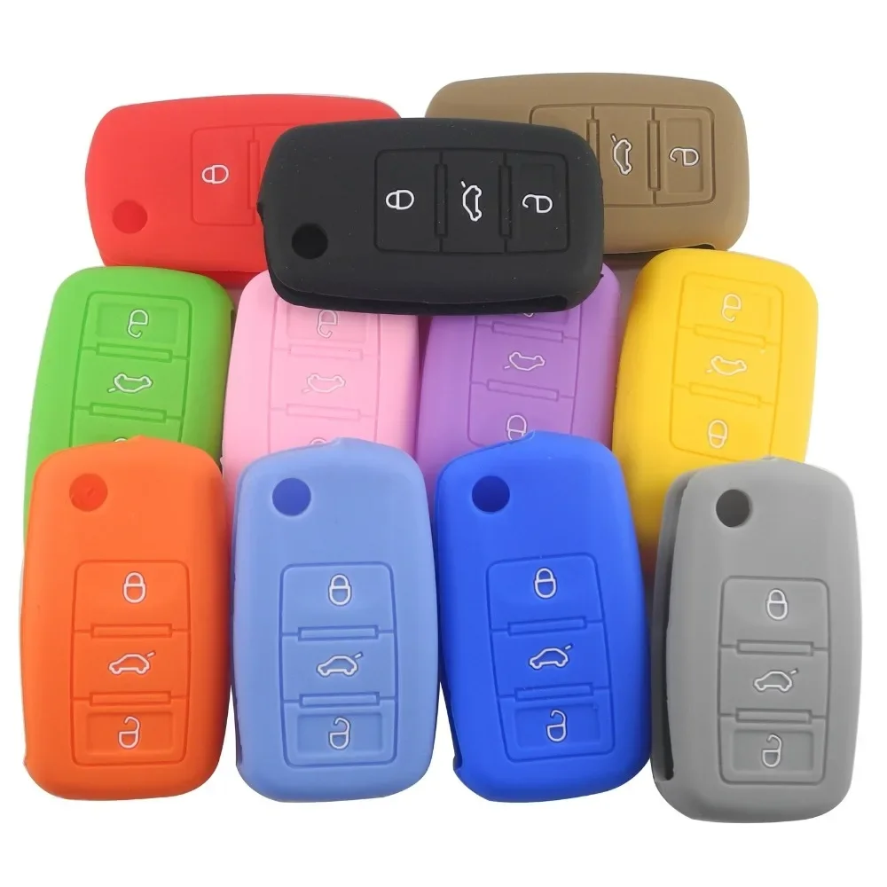 Silicone Car Key Cover Case for Volkswagen VW Polo Passat B5 Golf4 5 6 Jetta Tiguan Golf CrossFox Plus Eos Scirocco Beetle