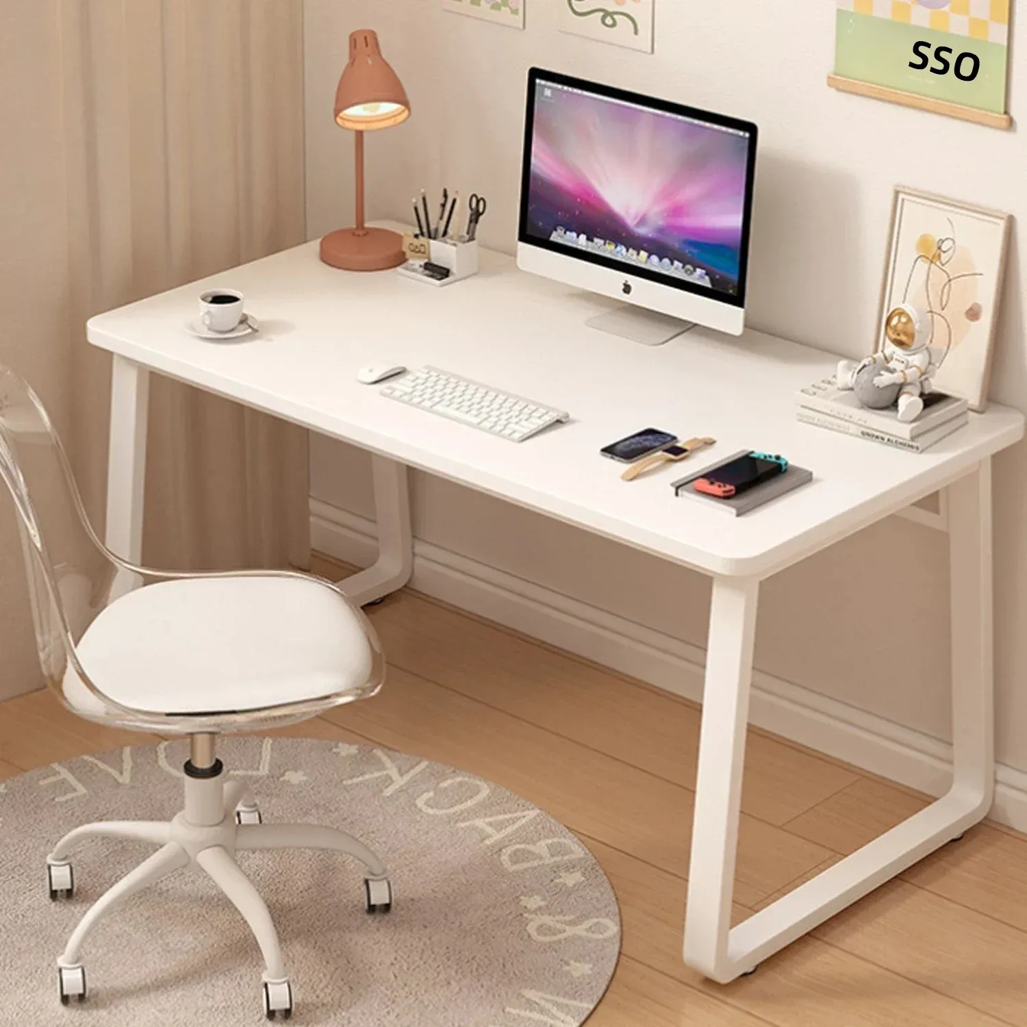 Einfacher Moderner Gaming-Schreibtisch, Heim-Büro PC-Arbeitstisch, Stilvoller Schreibtisch für Schlafzimmer und Arbeitsbereich