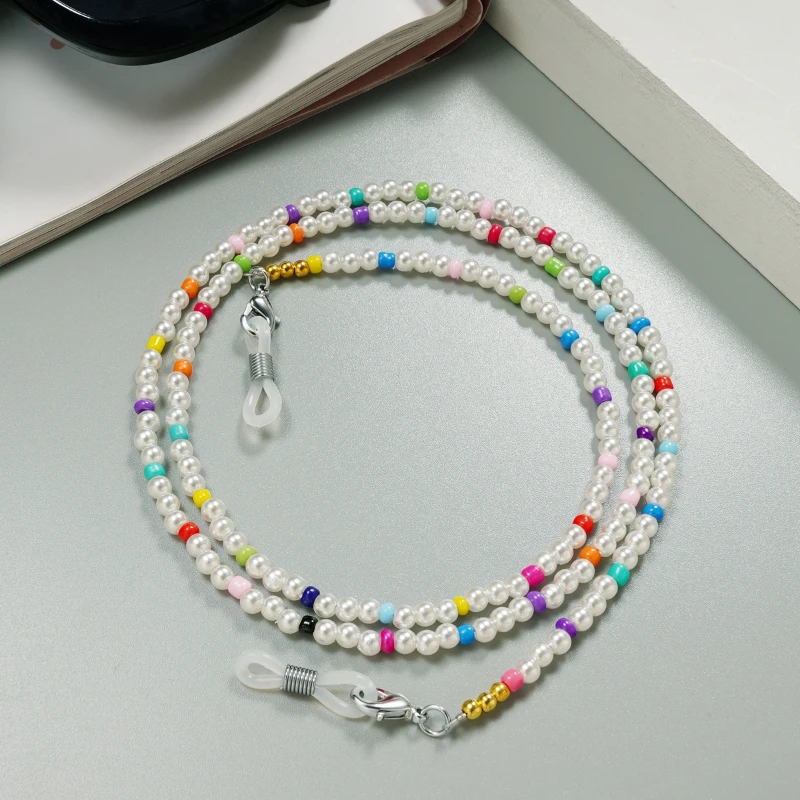 

ROXI | New Imitation Pearl Sunglasses Chain Women Trendy Beaded Mask Chain White Charms Fashion Glasses Accessories