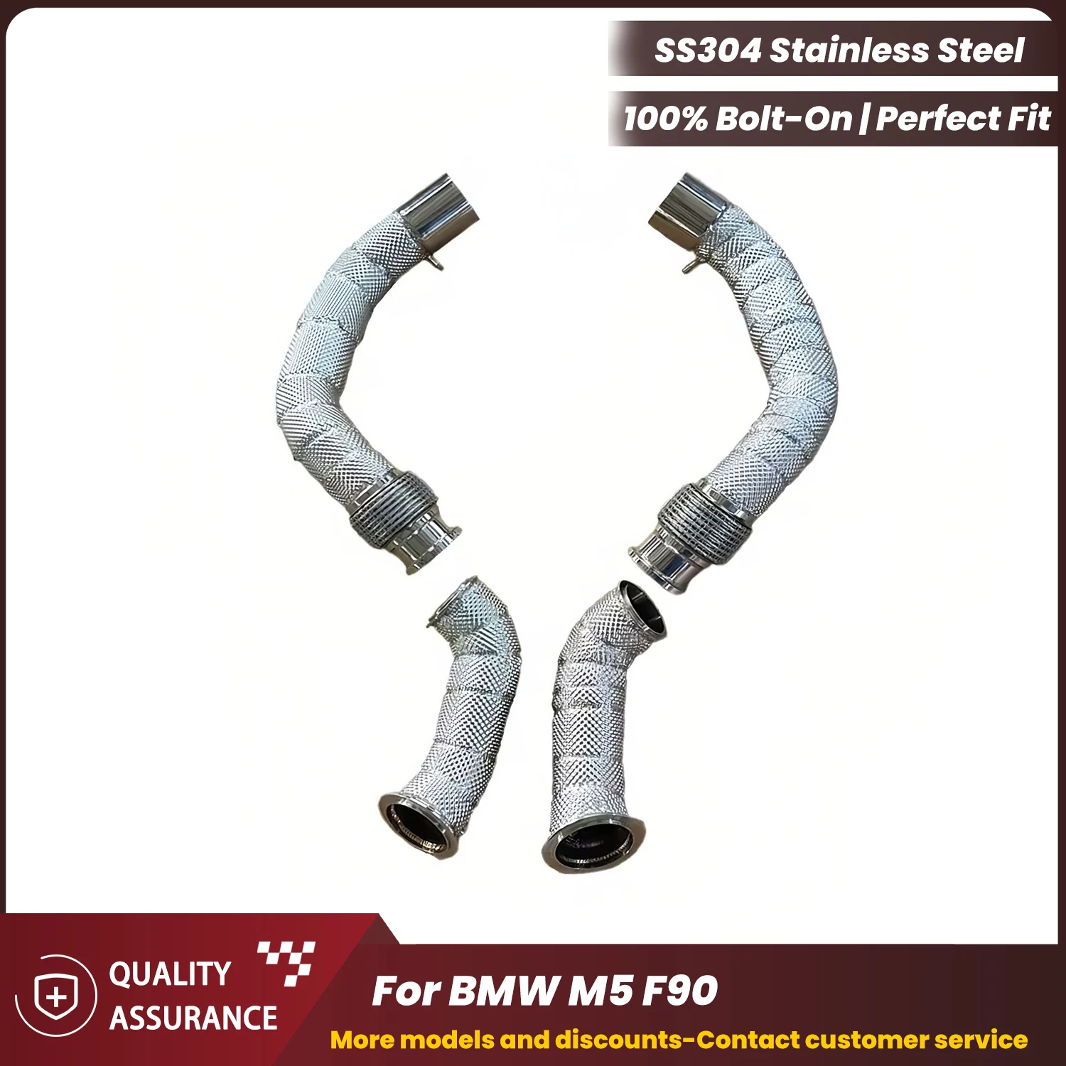 

Downpipe with Heat Shield ECCF Stainless Steel for BMW M5 F90 No Drone Plug & Play OEM Warranty Friendly