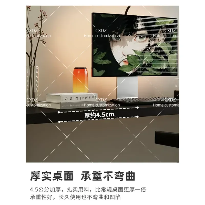Solid Wood Strip Desk Double Against Wall Simple Study Table Computer E-sports Gaming Desk for Home Office Horizontal Hall