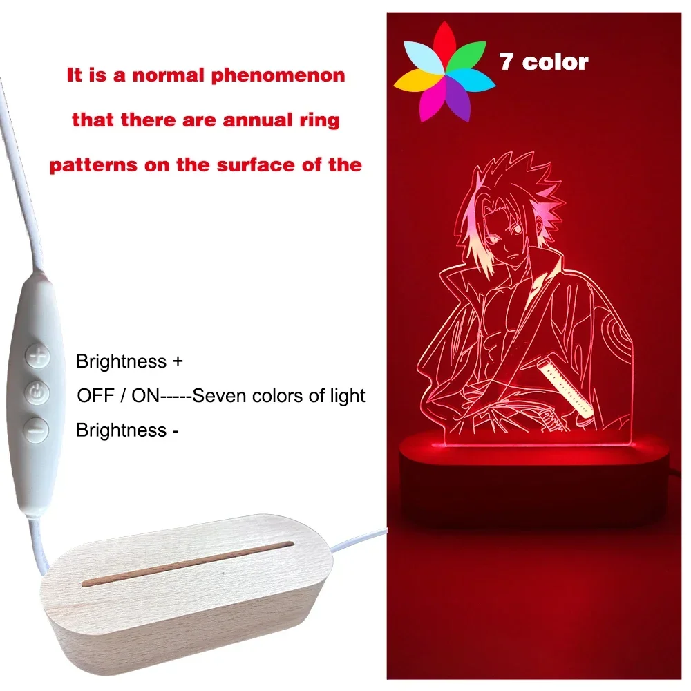 Anime Uchiha Sasuke Led Touch Lamp Rgb Quarto Decoratie Thuis Nachtverlichting Luces Decorativas Cool Stuff voor Kamer Omgevingslicht
