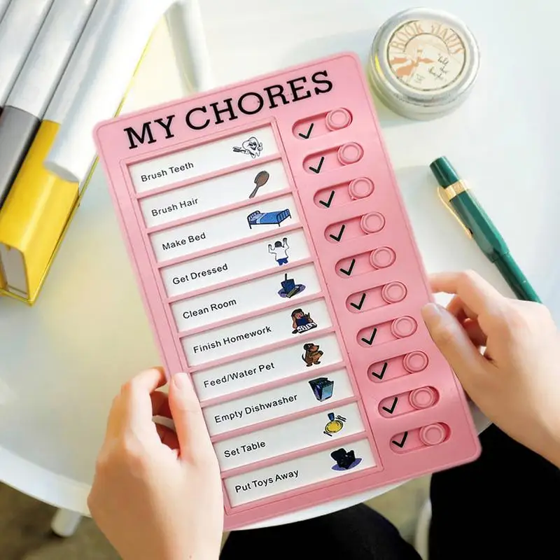 Chork Chart Klusjes Checklist Task Board Daily Chork Met Vervangend Karton Voor Kinderen Rv Dagelijkse Routine Koelkast