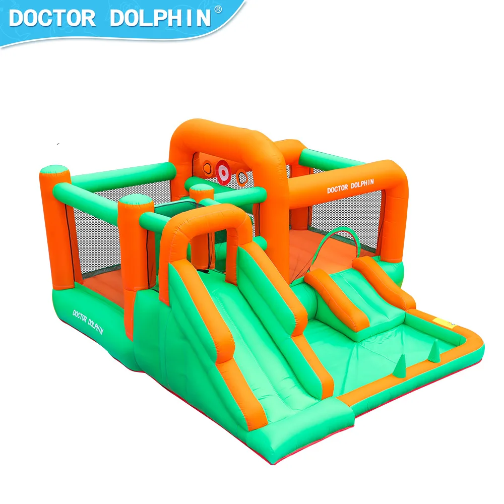 Doctor Dolphin Jumping Castle Inflatable Castle Bounce House Children's Outdoor Inflatable Jumping Trapoline Slide Combination