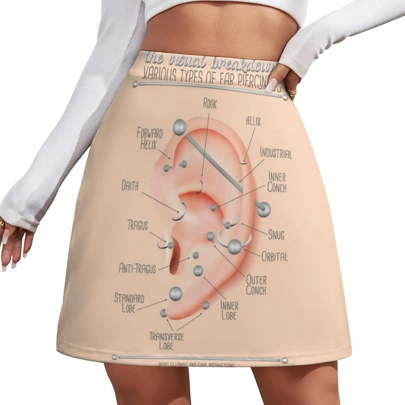 

Ear Piercing Chart Mini Skirt skirt for women women's golf wear summer modest skirts for women Kawaii