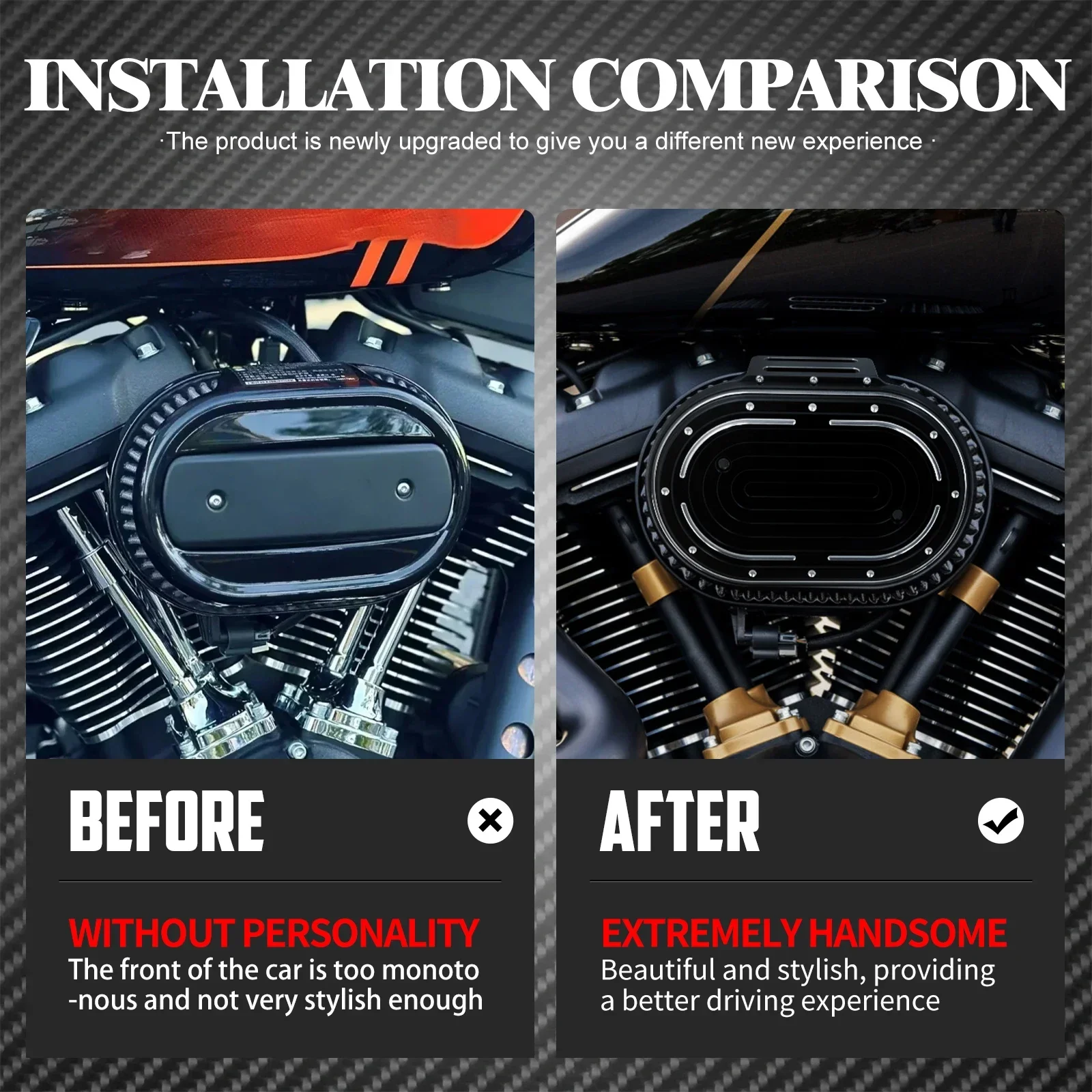 غطاء صندوق الهواء للدراجات النارية غطاء الكسوة البيضاوي لمرشح الهواء لدراجة Harley Softail Breakout FLFB FXBRS 18-Up Touring Street Glide M8 114 17-Up