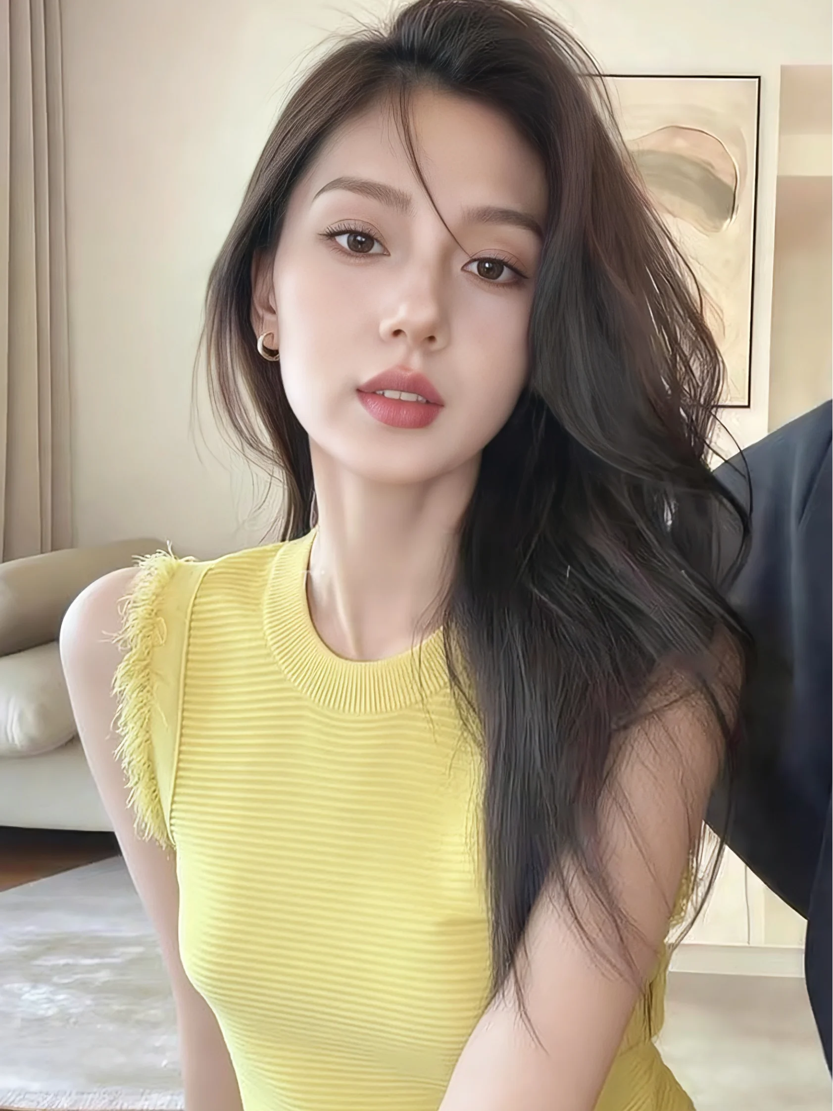 

Yellow Tassel Knitted Vest Women's Summer New Sweet Slimming Outerwear Top Self-kept Design Korean Style Commute Fashion