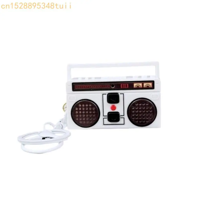 

Y4QF Stylish Radio Recorder Keychain Music Box Pendants Enhances Decors