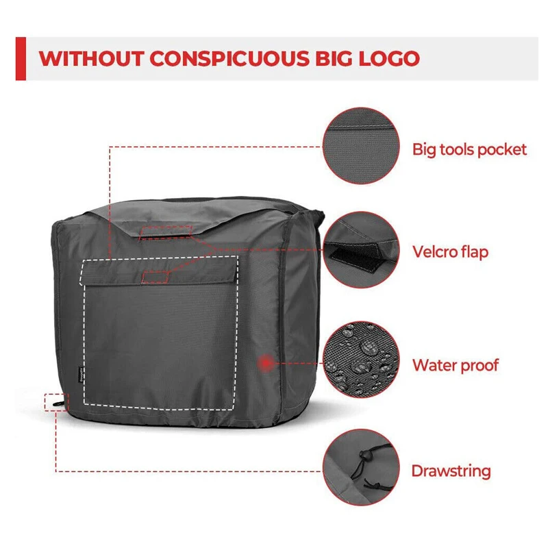 Generator Cover with Storage Pocket Fit for Honda Eu2000i Eu2200i Generators -  Outdoor Storage Cover Protect Your Generator