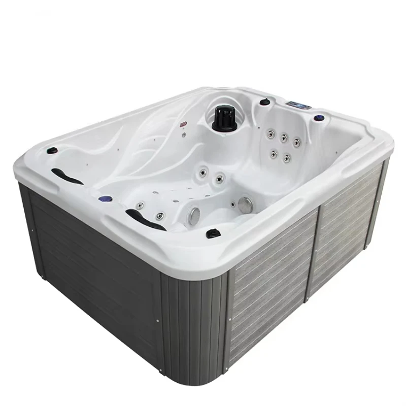 Portable Outdoor Massage Spa Pool, Inflatable Hot Tub with 130 Jets, Heated Whirlpool for Garden & Couples