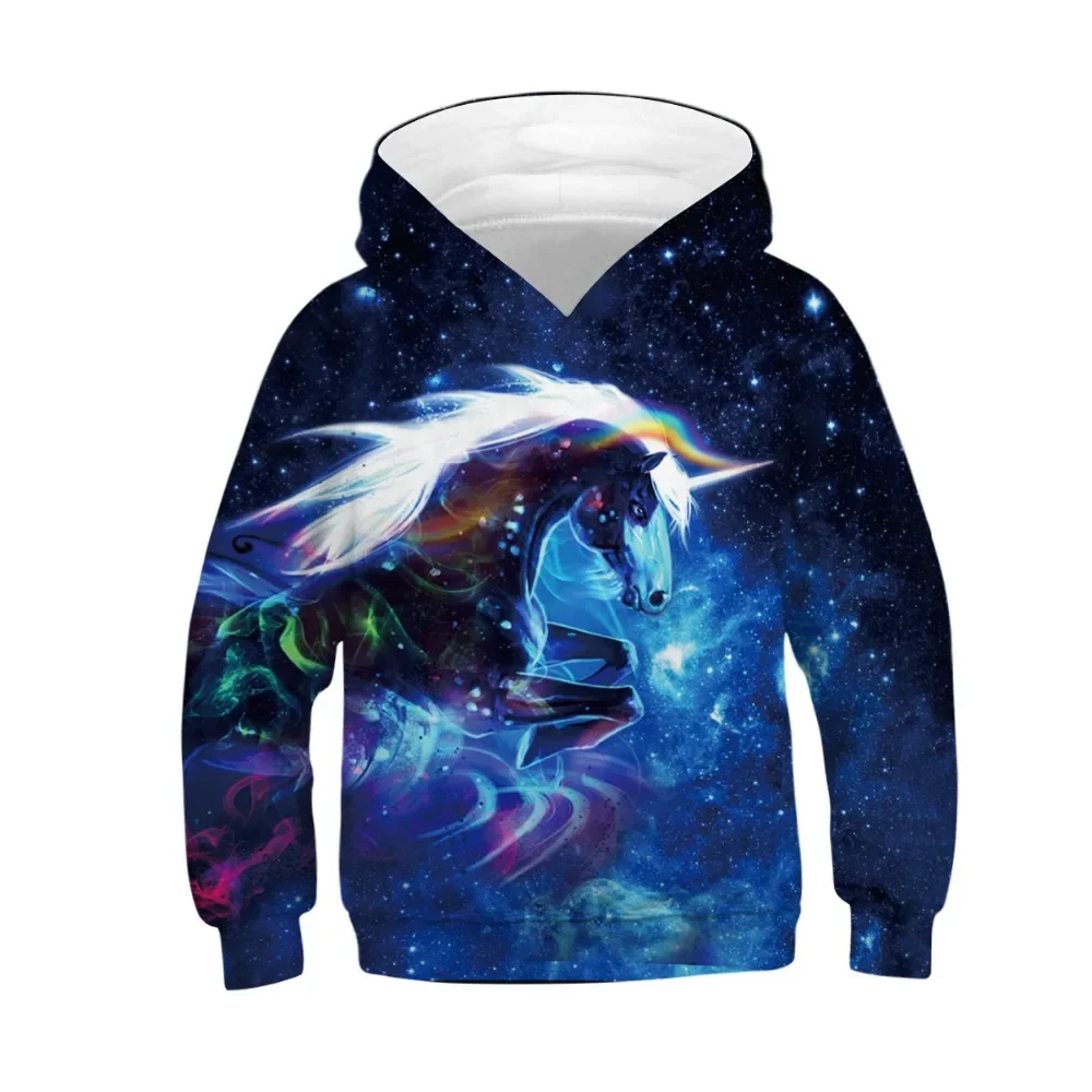 

Autumn Winter Children's Sports Hoodies 3D Print Loose Coat Kids Junior Child Long Sleeve Tops 4-13y Boy/Girl's Hooded Sportwear
