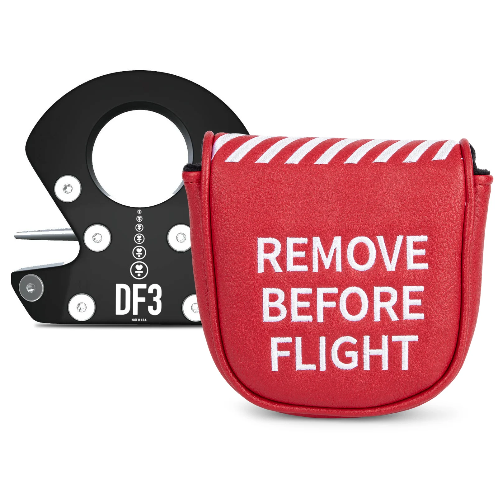 

Golf Mallet Putter Covers, Remove Before Flight Magnetic Closure Premium Leather Headcovers DF3 Putter, Mallet Putter Headcover