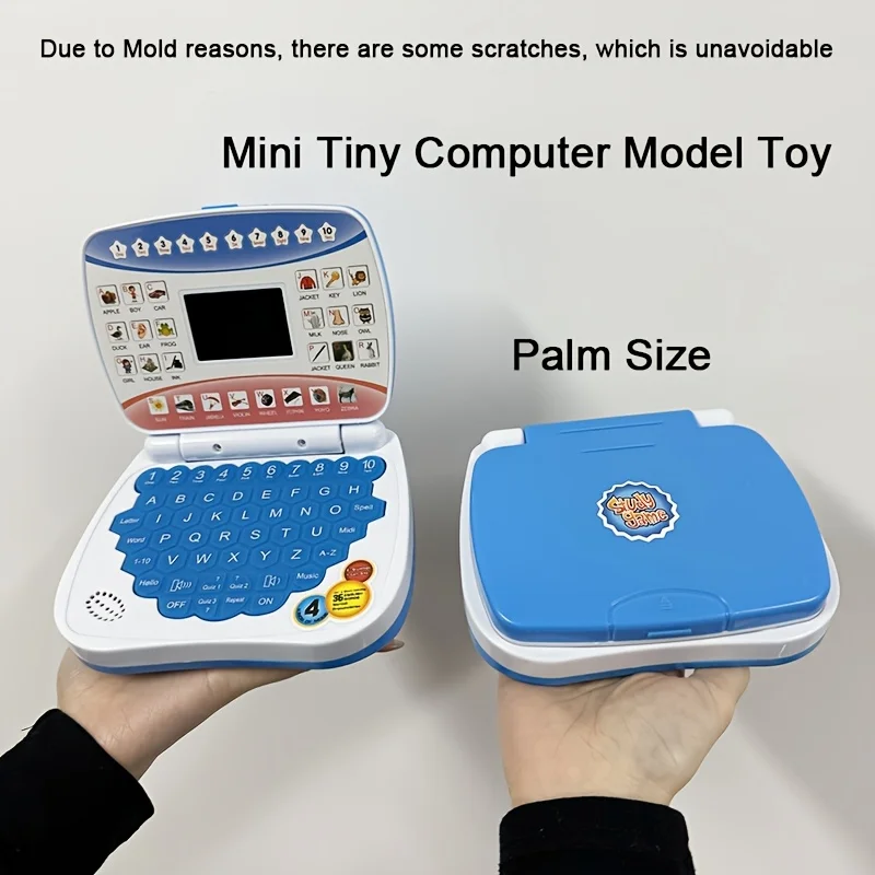 Mini giocattolo per computer didattico, modello portatile, macchina per l'apprendimento educativo, funzioni multiple di lettere, numeri, musica