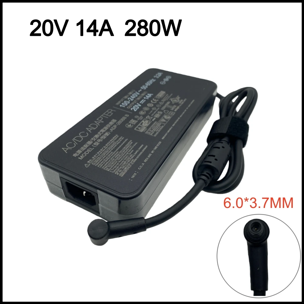 

280W 20V 14A Charger For ASUS ROG Strix G15 G17 G513R G513Q G713R G713Q,Scar 15 17 G532L G732L ADP-280BB B Laptop Adapter Power