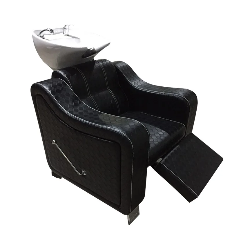 CX seated shampoo chair semi-reclining shampoo bed ceramic basin hair salon high-end shampoo chair