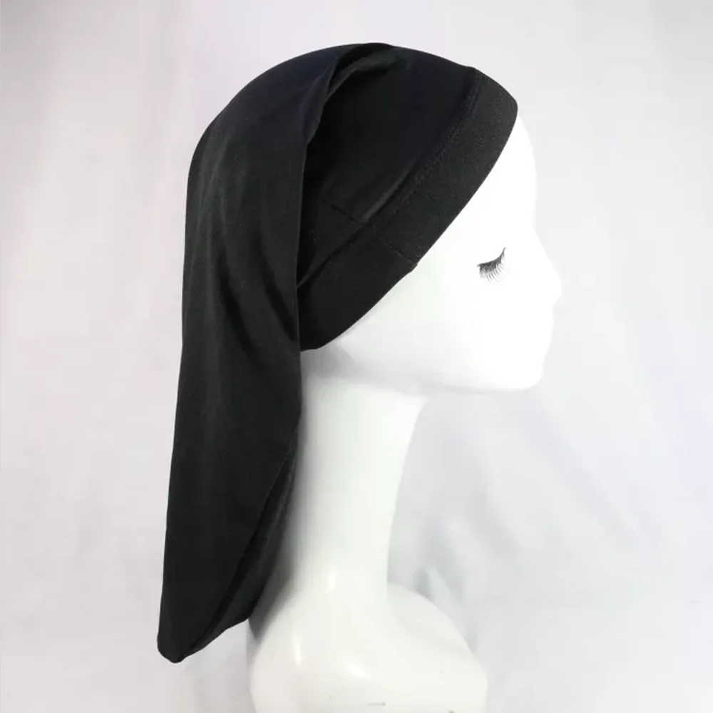 Extra lange Satin-Schlafhaube für Frauen mit langen Haaren, Nachtmütze für lockiges Haar, elastisches Band, Haarschutz-Kopfbedeckung – Detail 2