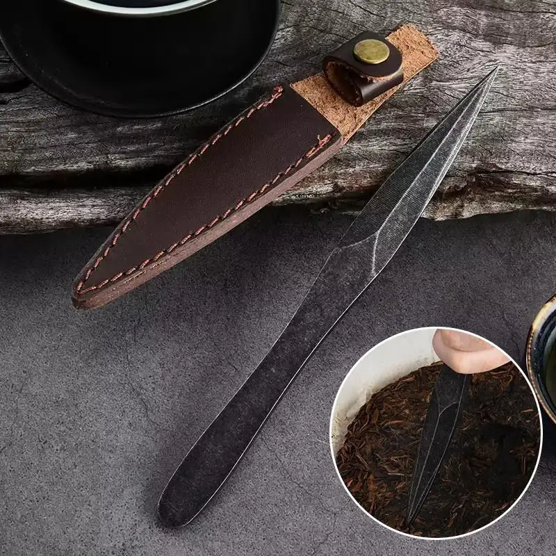 ●High-quality Handmade Tea Knife Tea Cone Steel Tea Needle Black Tea Cake Pu'er Tea Set Accessories
