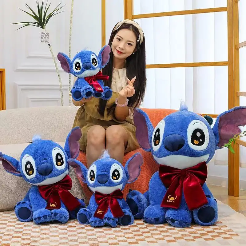 

Disney Lilo & Stitch Plush Doll 25-65cm Cute Anime Stuffed Toy Kawaii Red Bow Stitch Soft Plushie Kids Birthday Gift