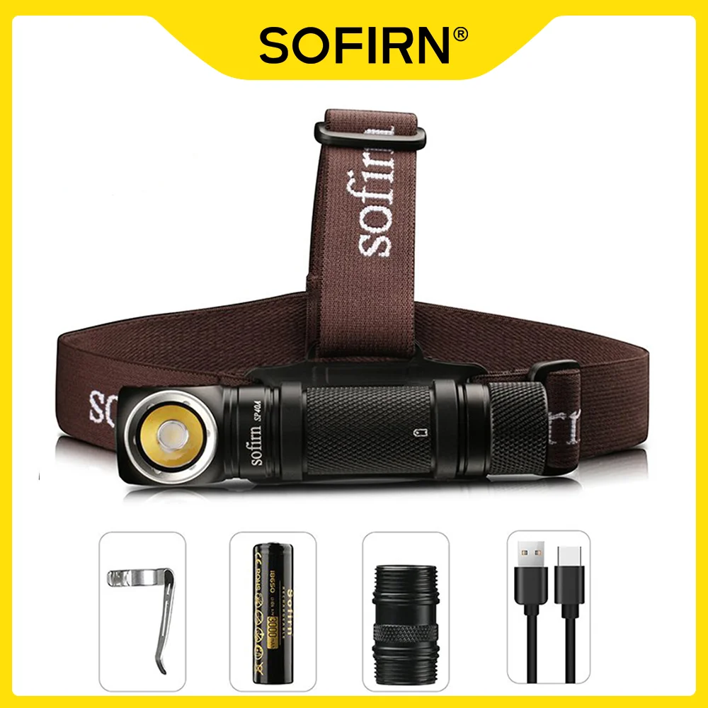 

Sofirn-SP40A LH351D 18650 Rechargeable Headlamp TIR Optics Lens USB C 1200lm Flashlight with Magnet Tail Cap