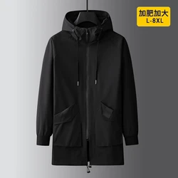 2024 autumn Mens Casual Jacket Coat Men's High Quality Fashion Long Trench Coat Men Trench Fashion England Style size L-8XL