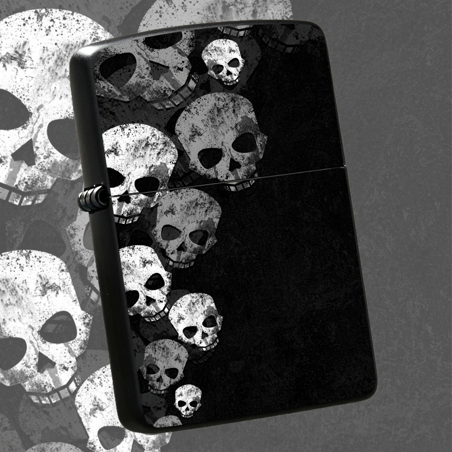 Vintage Distressed Skull Pattern , Dark Trend Durable Wear-Resistant Anti-Drop Sturdy Body, Unique Niche Collectible Ornament, Portable Outdoor, Cool Practical Festival Gift For Men Friends, Compatible With Regular  Supplies, Stylish Daily