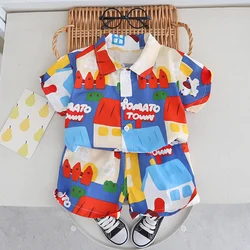 Summer Fashion Children Baby Girls Boys Clothes Infant Full Printe Shirt Shorts 2pcs/Set Kids Cotton Toddler Casual Outfit 0-5Y