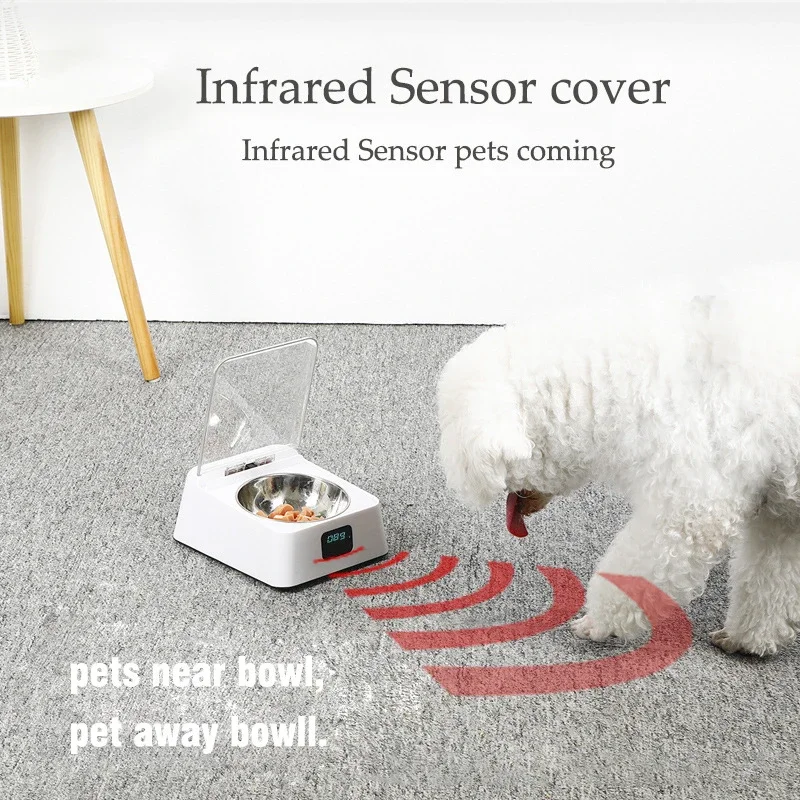 Pet Cat Dog Food Feeder Infrared Sensor Auto Open Cover smart Feeder Automatic Pet Feeder Bowl Anti-mouse Dog Cat Food Dispenser