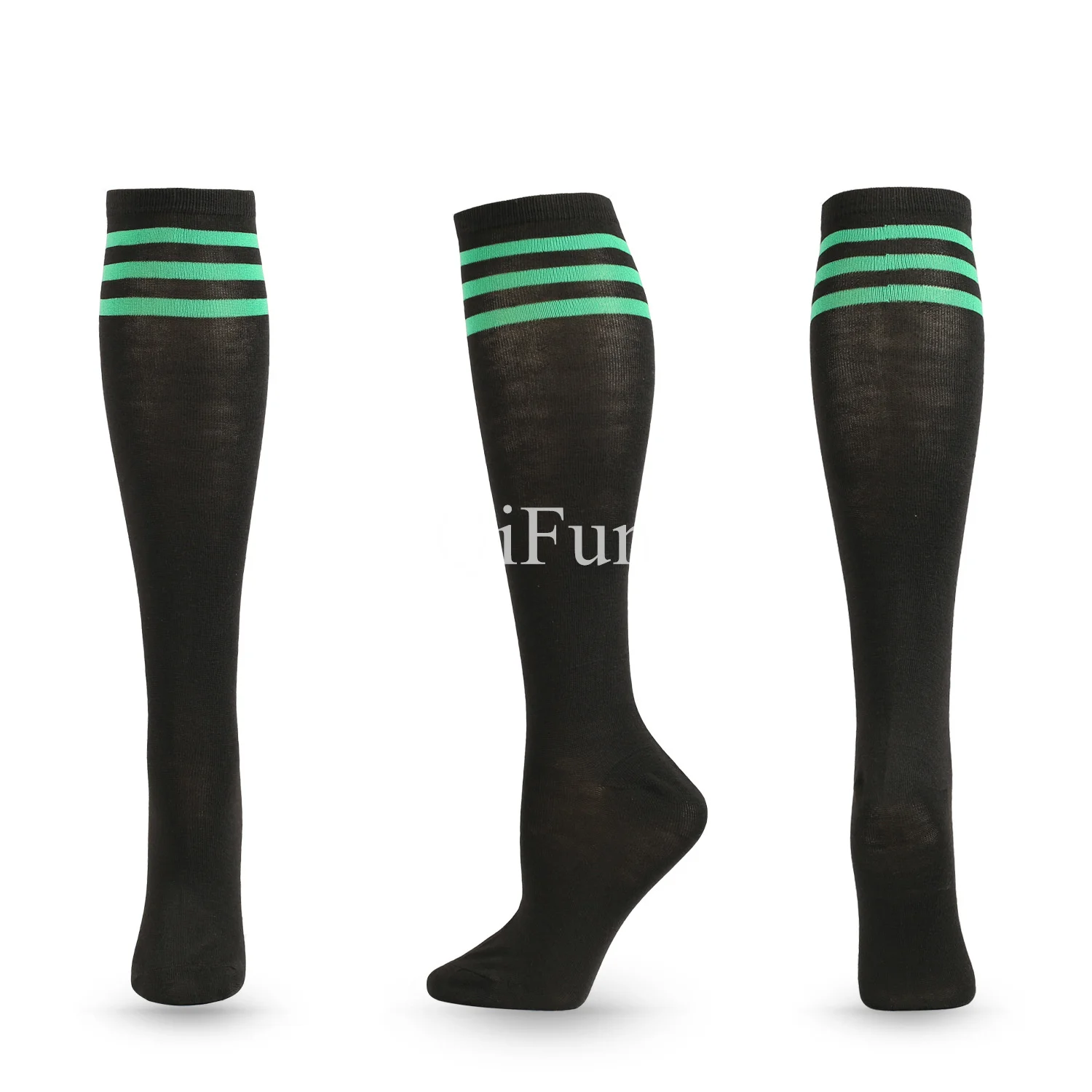 Unisex Kompressionssocken Fußballsocken Rutschfeste lange Röhre Kniestrümpfe Socken Gestreifte Fußballsocken Laufsportsocken – Detail 14