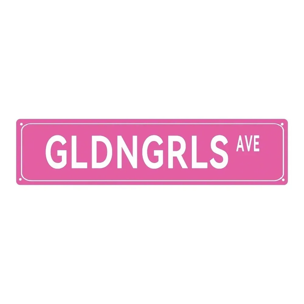 [2D Flat] 1pc Feminine Bright Pink Vintage Street Aluminum Plaque Girls Dorm Bedroom Vanity Indoor Wall Gift, Decorative Only